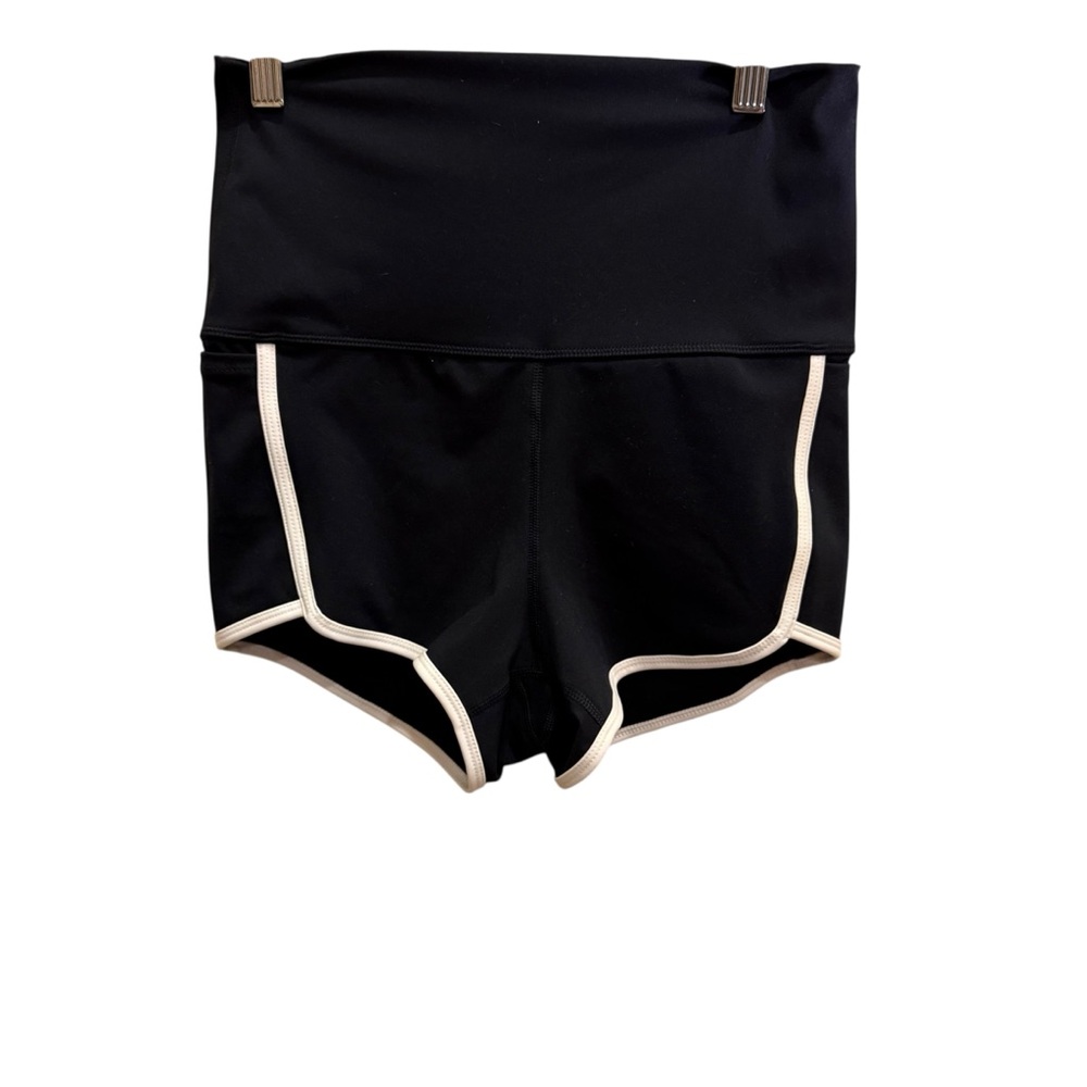 Black Women's Shorts with Cream Trim